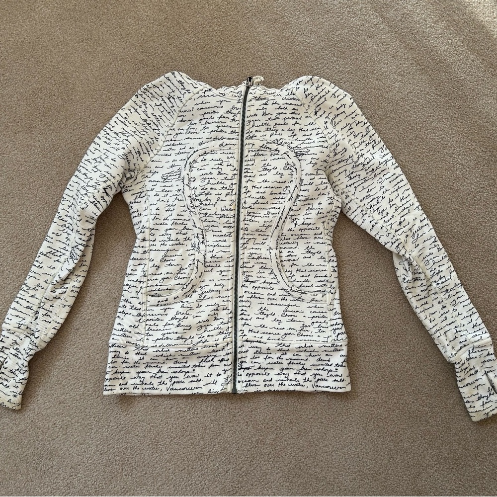 lululemon athletica White and Black Script Sweater